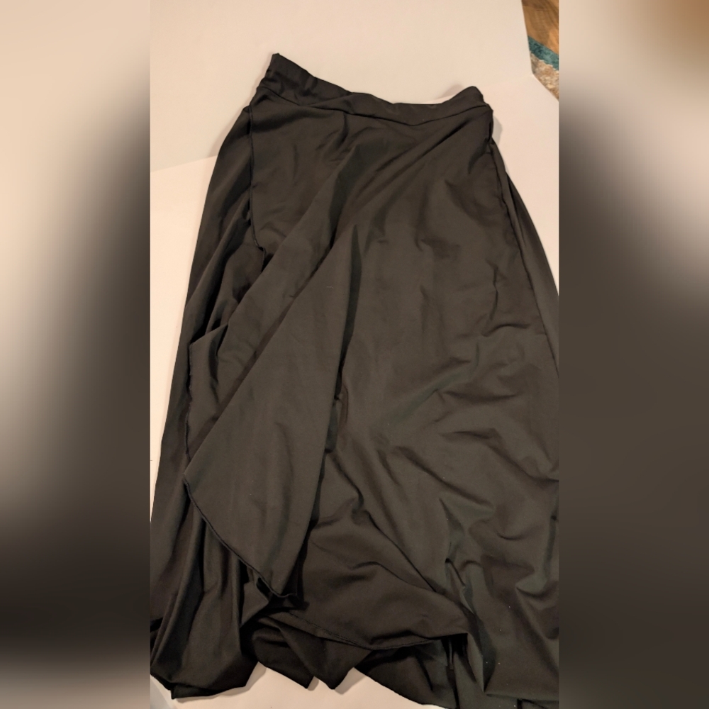 High Waisted Long Black Skirt With Shorts Sz 8-10